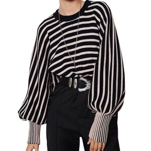 ba&sh Striped Dolman Sleeve Sweater | Parisian Chic | Size S
